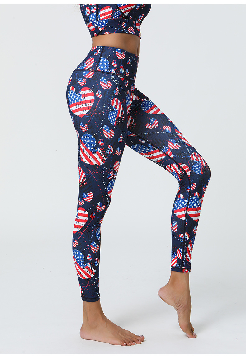 American Flag High Waist Fitness Women's Sports Yoga Leggings-traneing