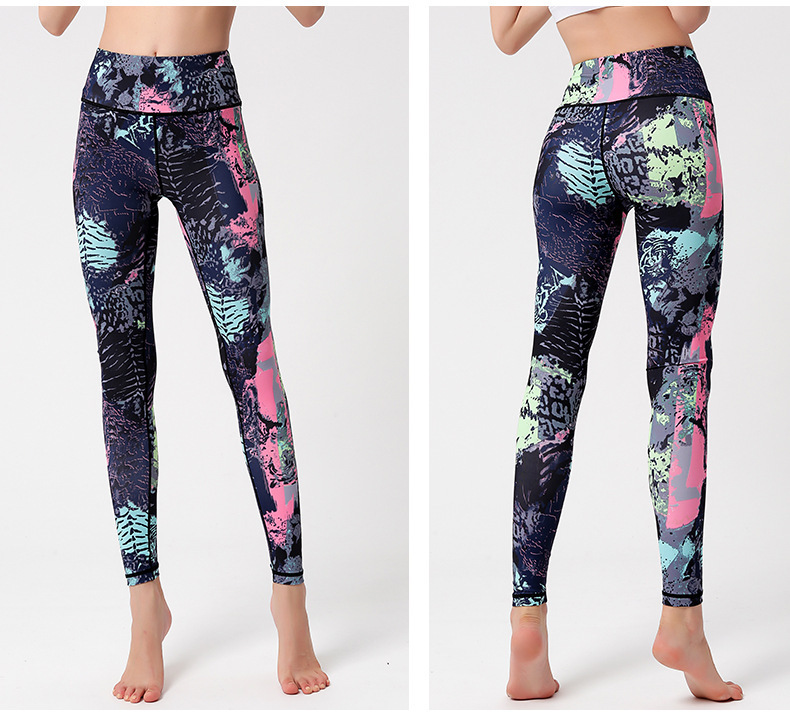Tie-dye High Waist Fitness Women's Sports Yoga Leggings-traneing