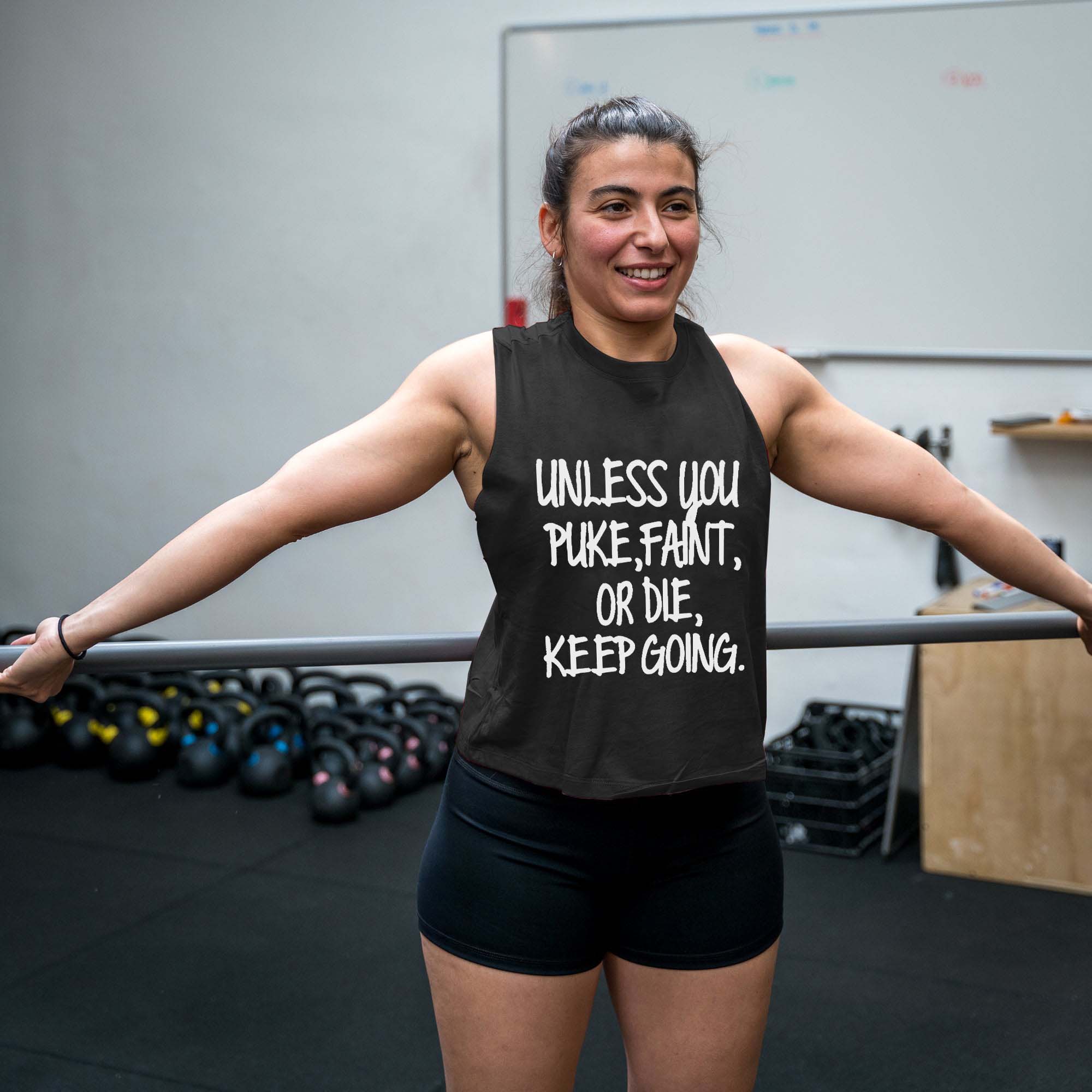 Unless You Puke, Faint, Or Die, Keep Going Print Women's Vest-traneing