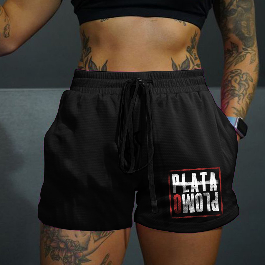 Plata O Plomo Printed Casual Women's Shorts-traneing