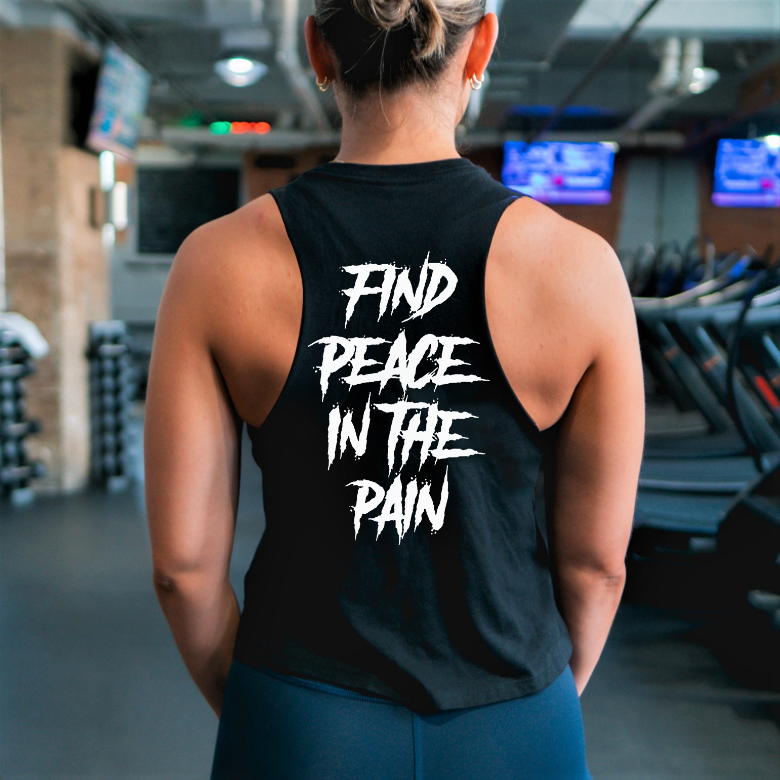  Find Peace In The Pain Print Women's Crop Top