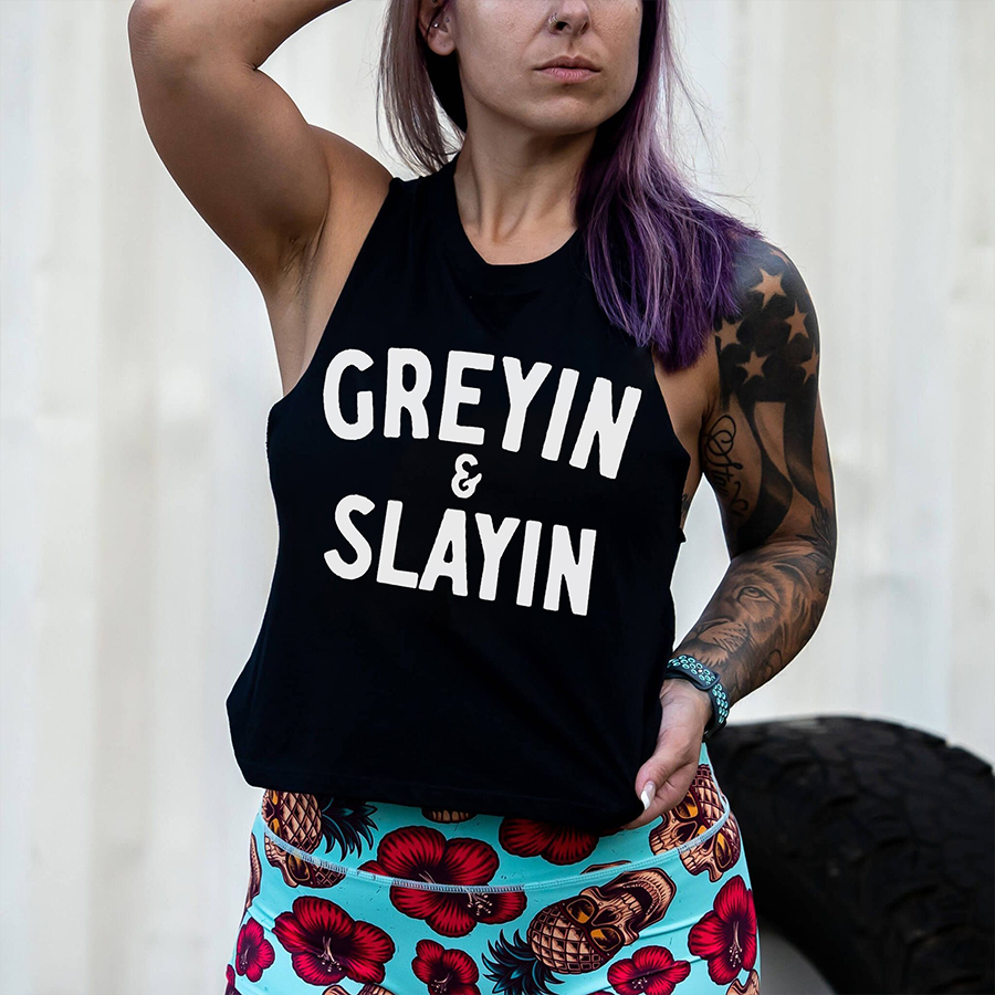 Greyin & Slayin Print Women's Crop Top -traneing