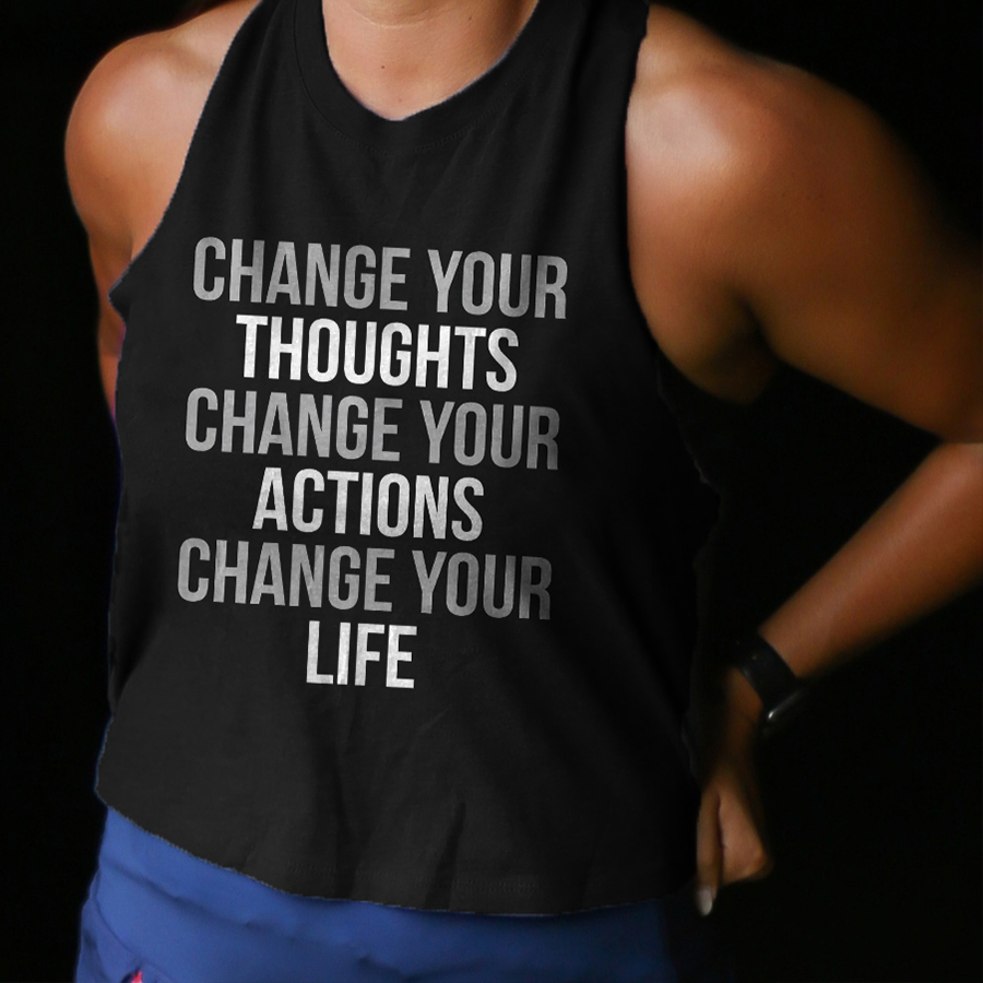 Change Your Thoughts Print Women's Crop Top 