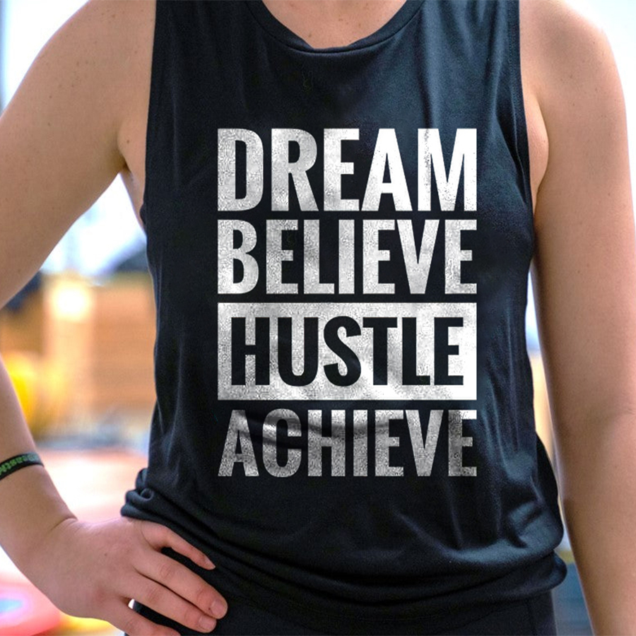 Dream Believe Hustle Achieve Print Women's Crop Top 
