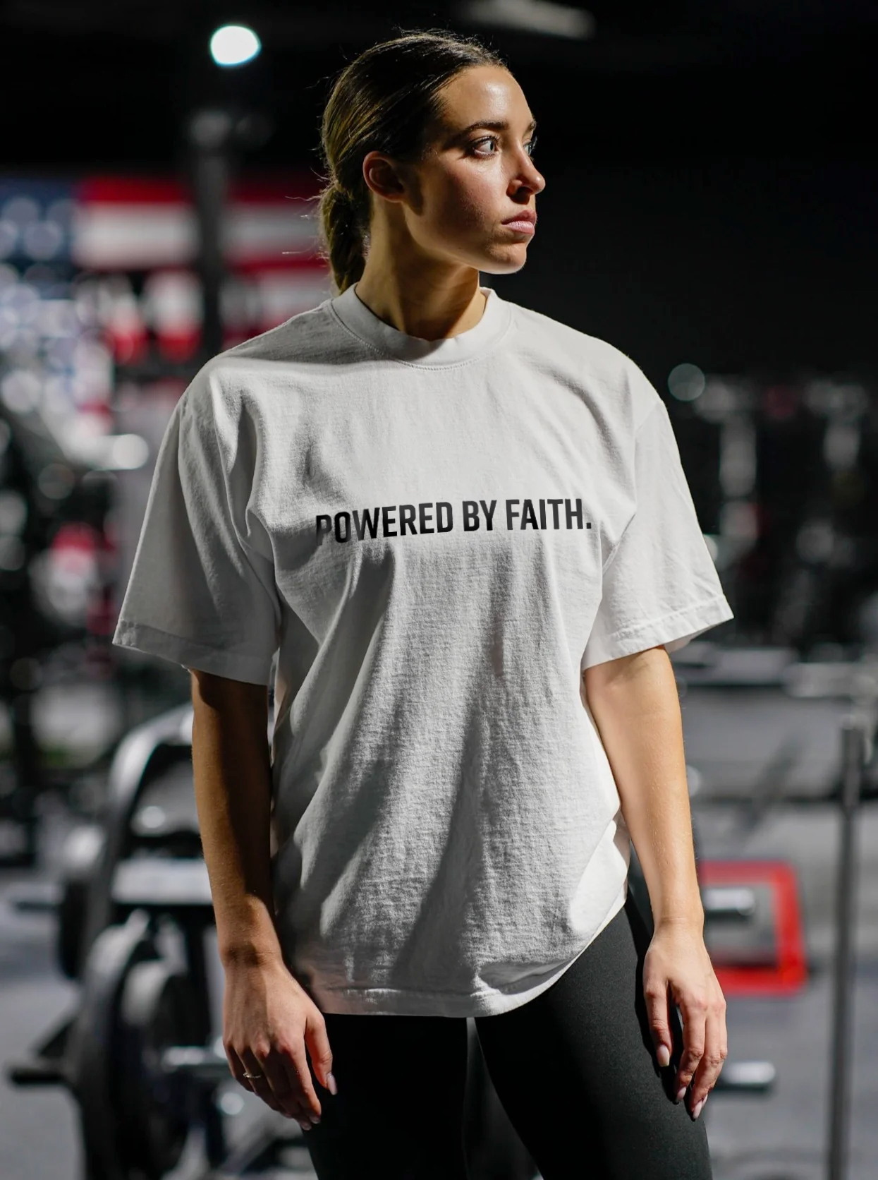 Powered By Faith Print Women's T-shirts