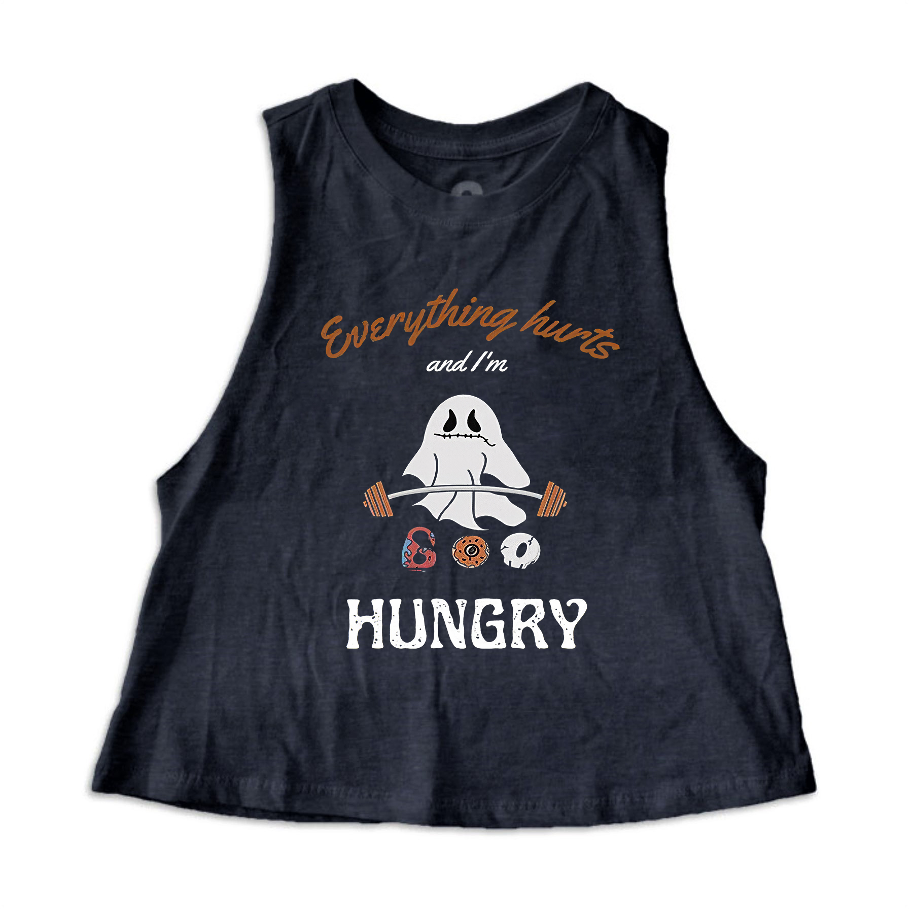 Everything Hurts And I'm Hungry Print Women's Crop Top -traneing