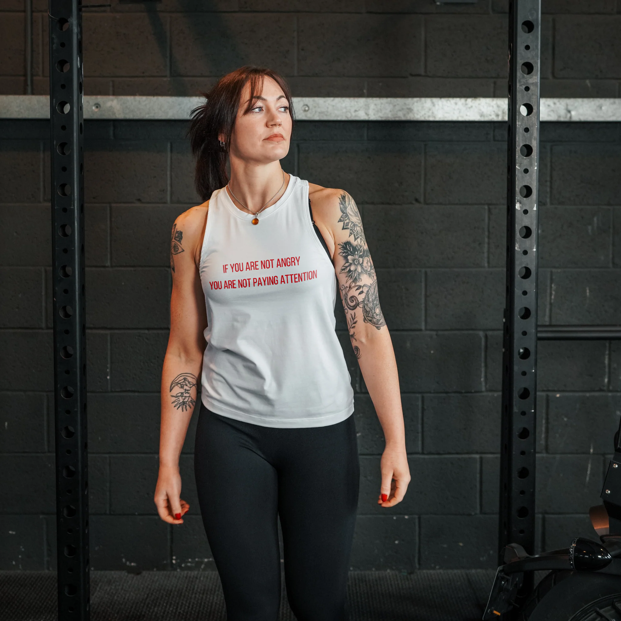 If You Are Not Angry You Are Not Paying Attention Print Women's Vest