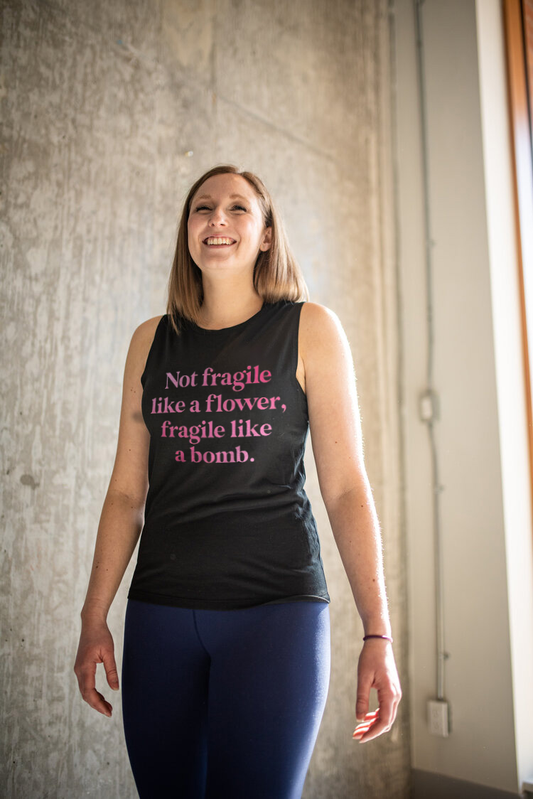 Not Fragile Like A Flower, Fragile Like A Bomb Print Women's Vest