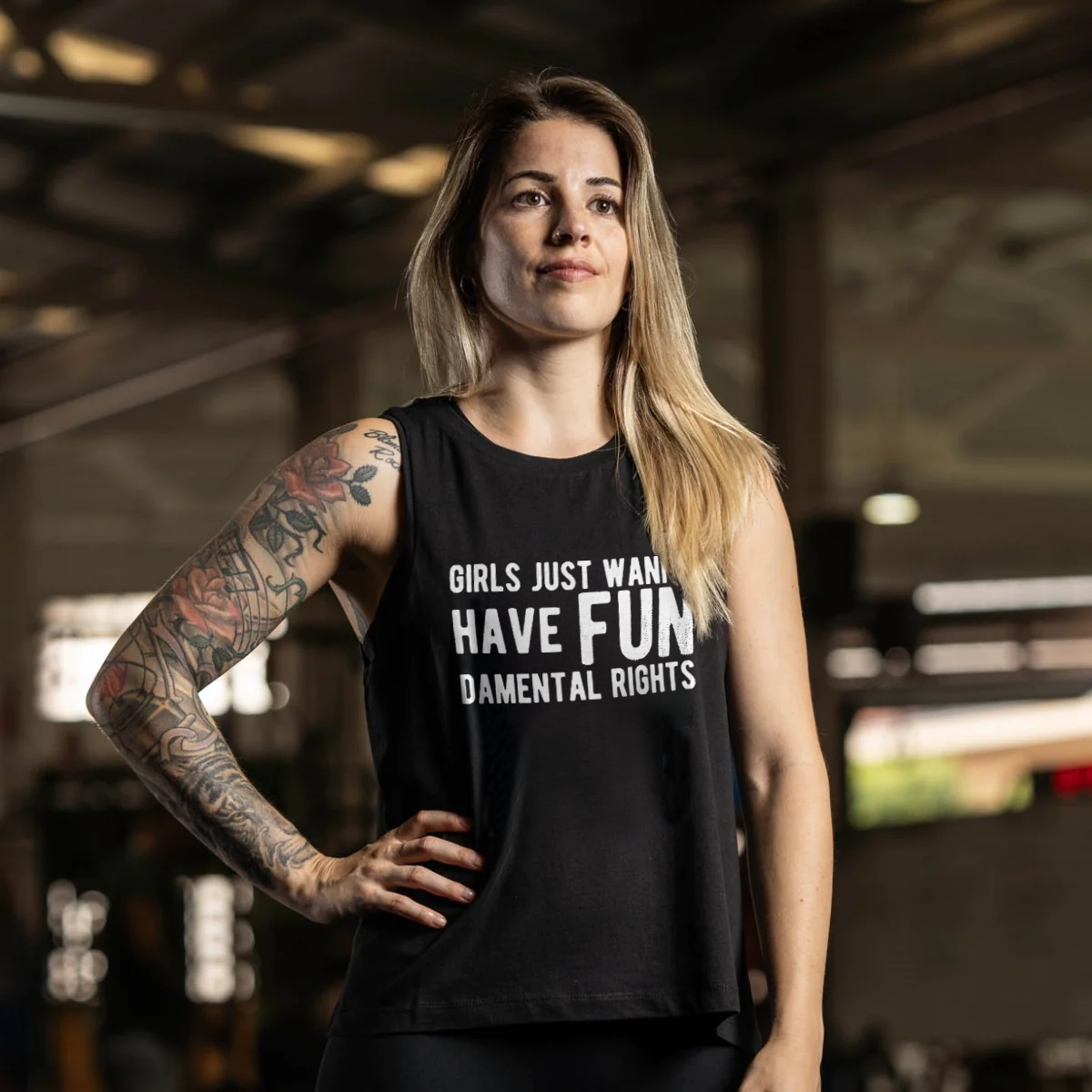 Girls Just Wanna Have Fun Damental Rights Print Women's Vest