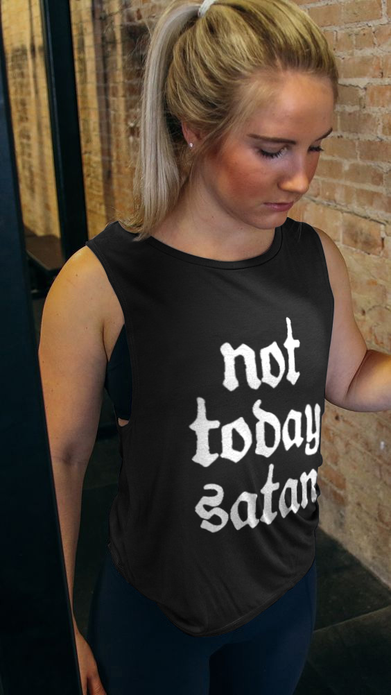 Not Today Satan Print Women's Vest