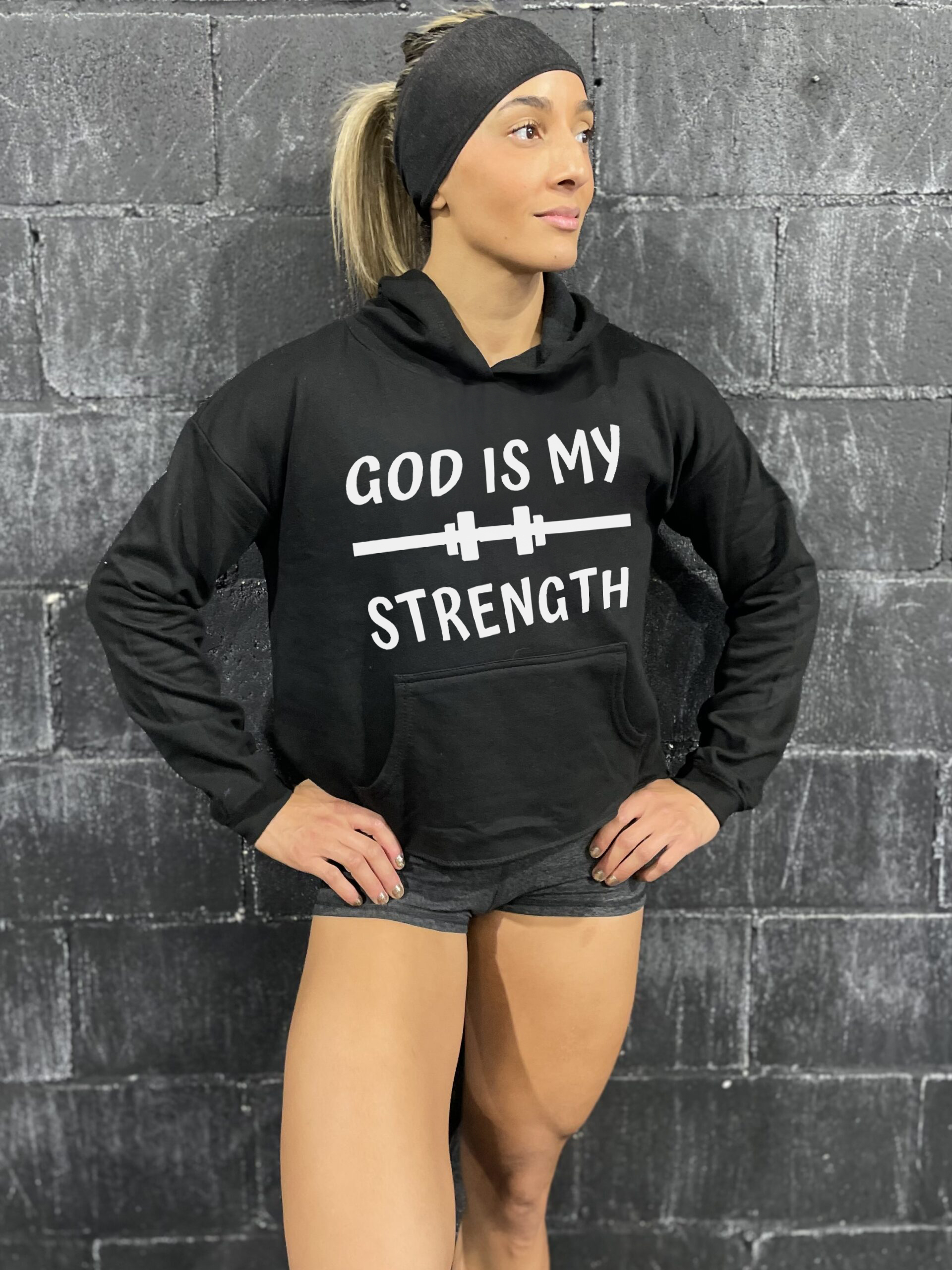 God Is My Strength Printed Women's Hoodies Image - 2