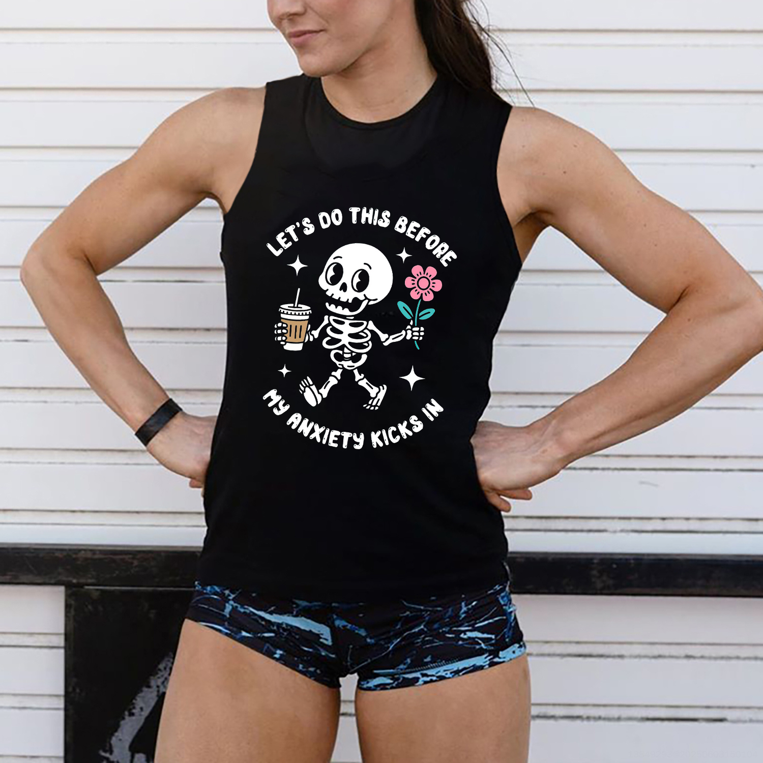 Let's Do This Before My Anxiety Kicks In Printed Women's Vest