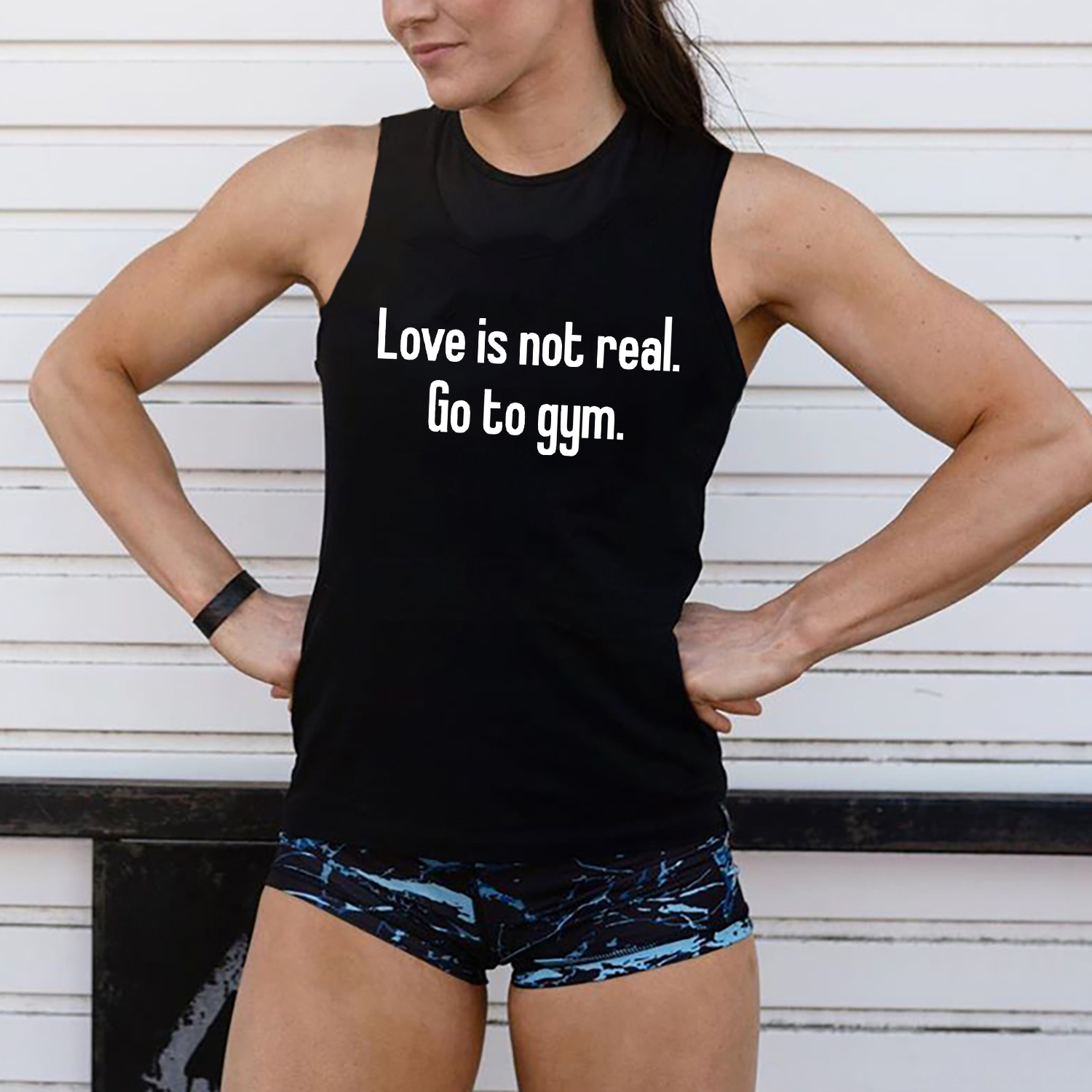 Love Is Not Real Go To Gym Printed Women's Vest