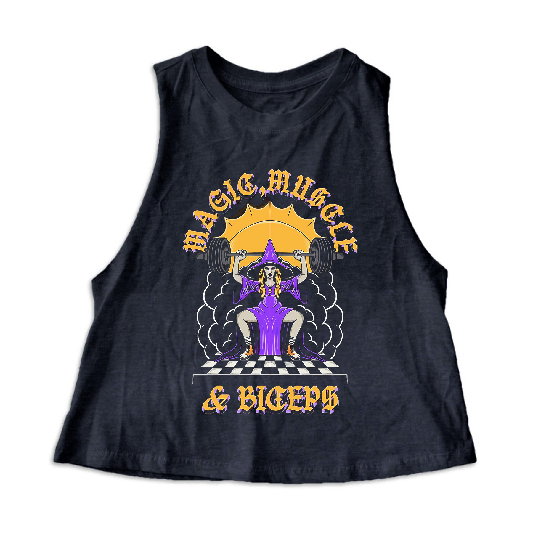 Magic Muscle & Biceps Print Women's Crop Top -traneing