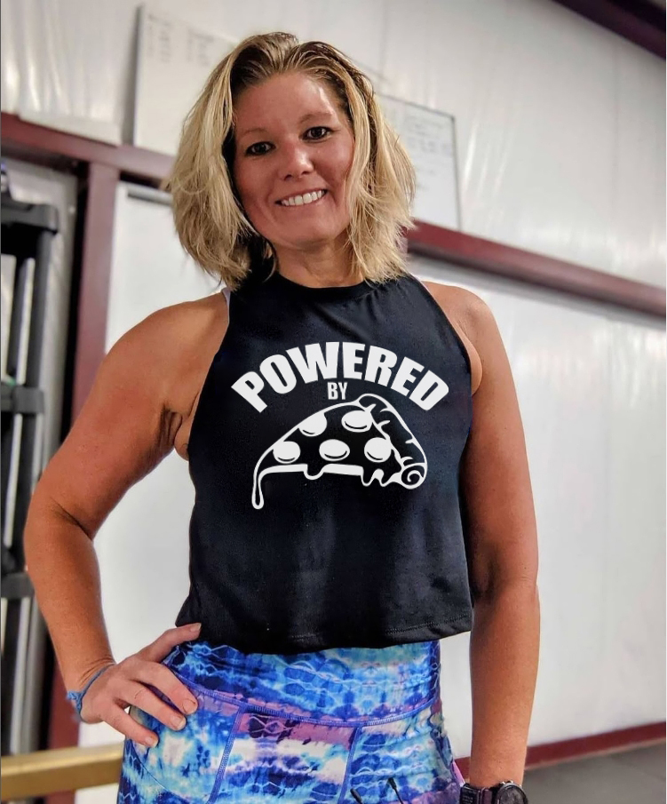 Powered By Pizza Print Women's Crop Top -traneing