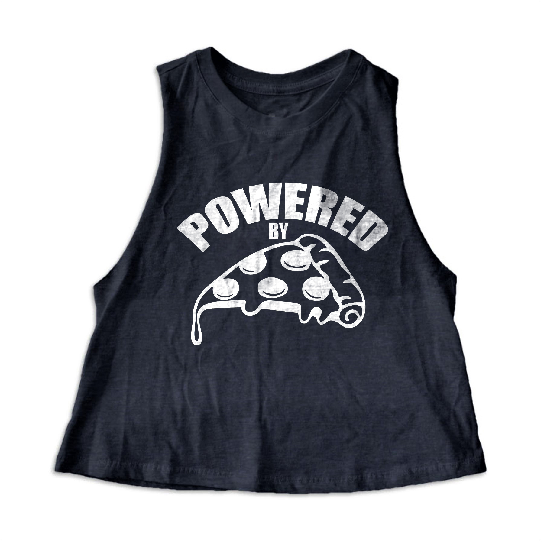 Powered By Pizza Print Women's Crop Top -traneing