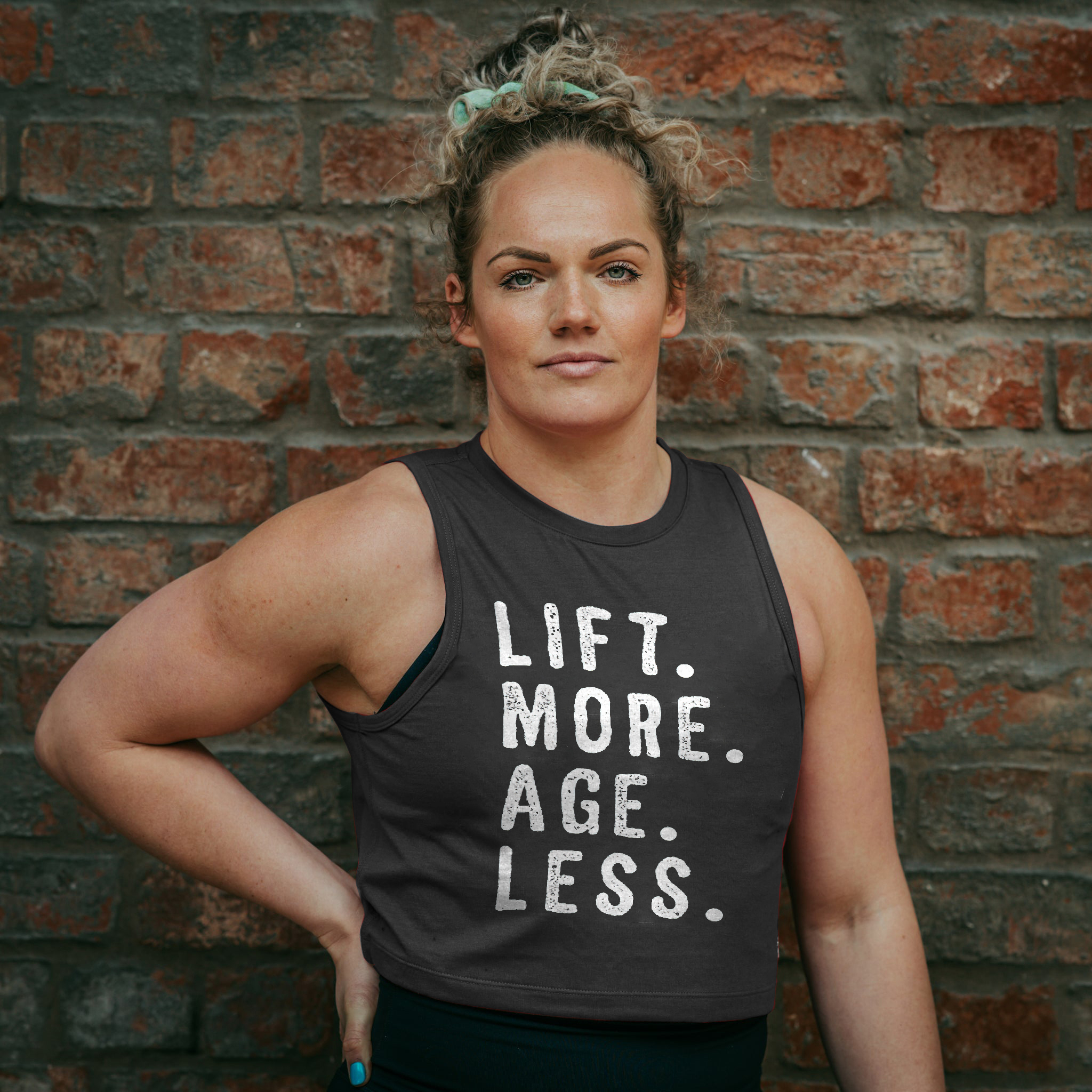 Lift More Age Less Printed Women's Crop Top -traneing