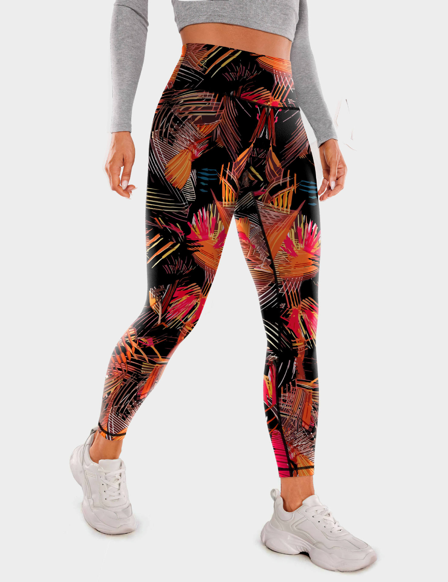 High Waist Printed Hip Lifting Quick Dry Yoga Pants-traneing