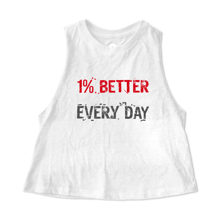 1% Better Every Day Print Women's Crop Top  Image - 2