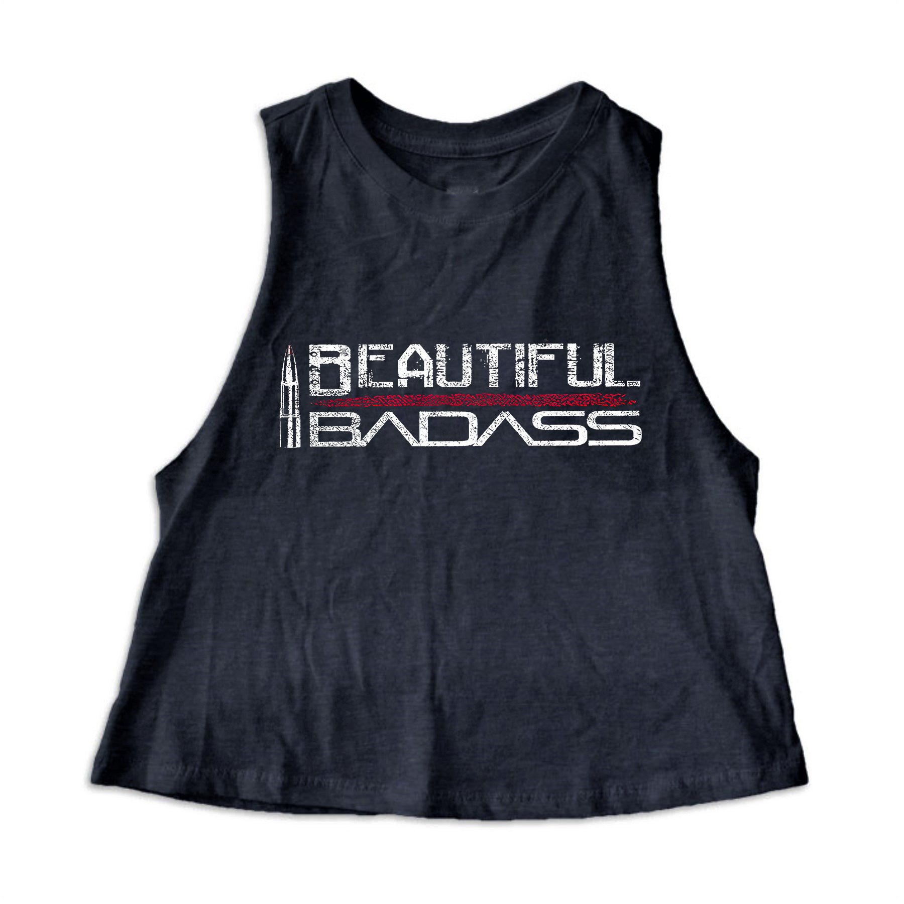 Beautiful Badass Print Women's Crop Top -traneing
