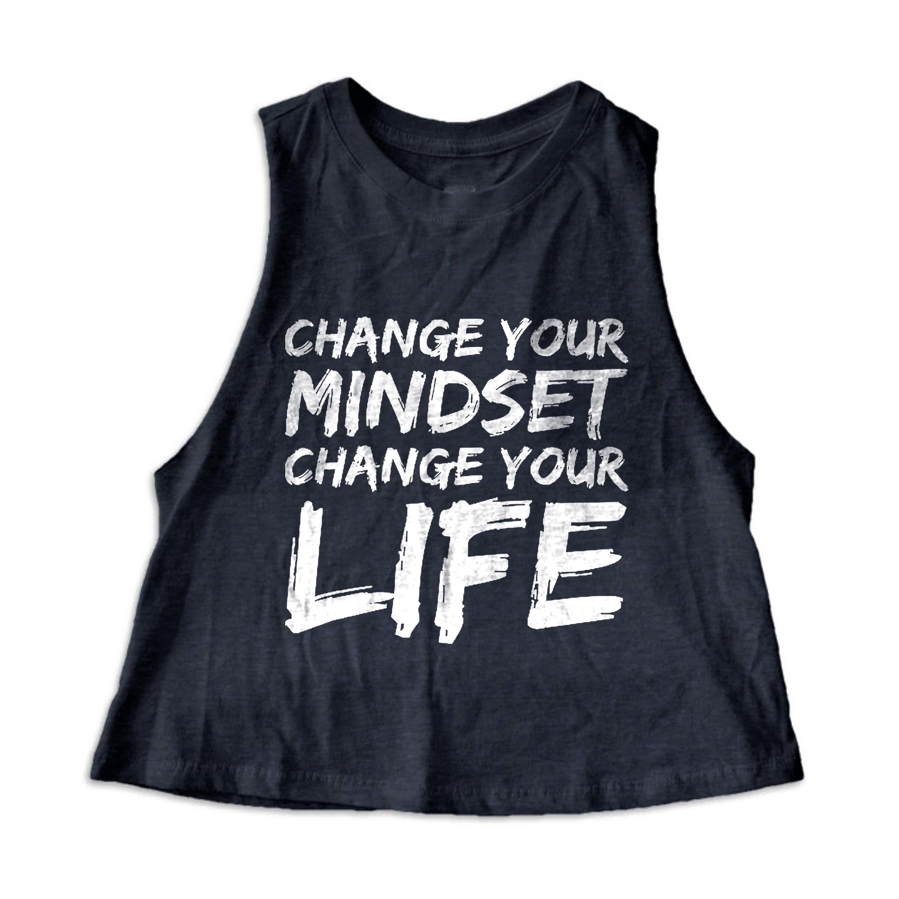 Change Your Mindset Change Your Life Print Women's Crop Top -traneing