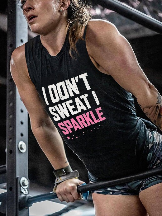 I Don't Sweat I Sparkle Printed Women's Vest
