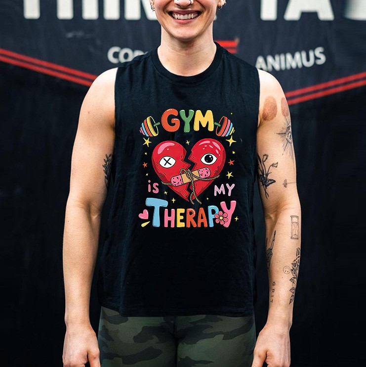 Gym Is My Therapy Printed Women's Vest
