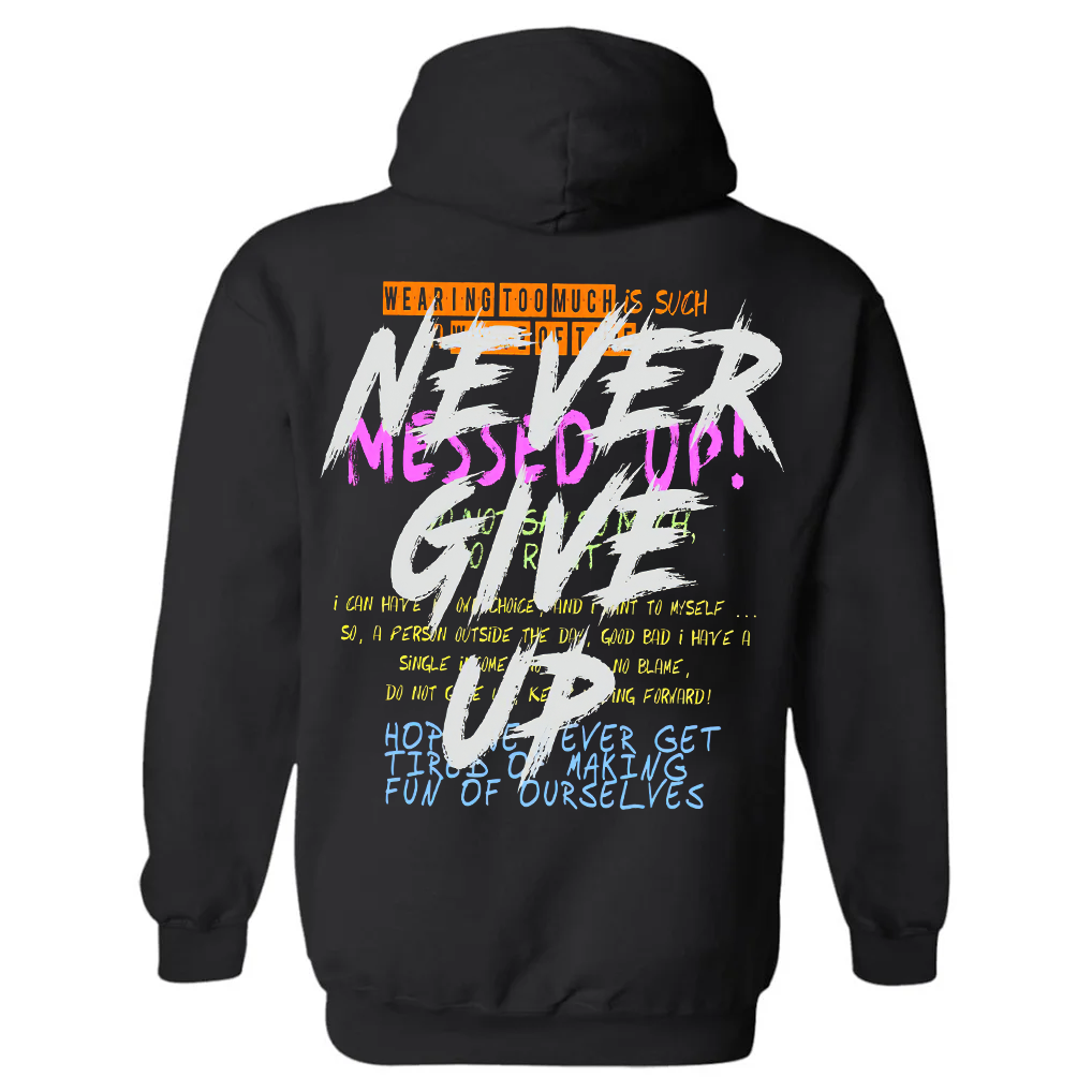 Never Give Up Print Women's Hoodie-traneing