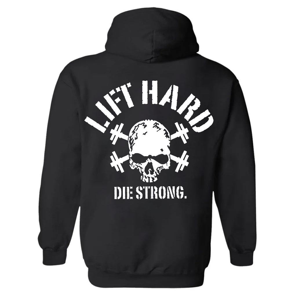Lift Hard Die Strong Printed Women's Hoodie with Drawstring