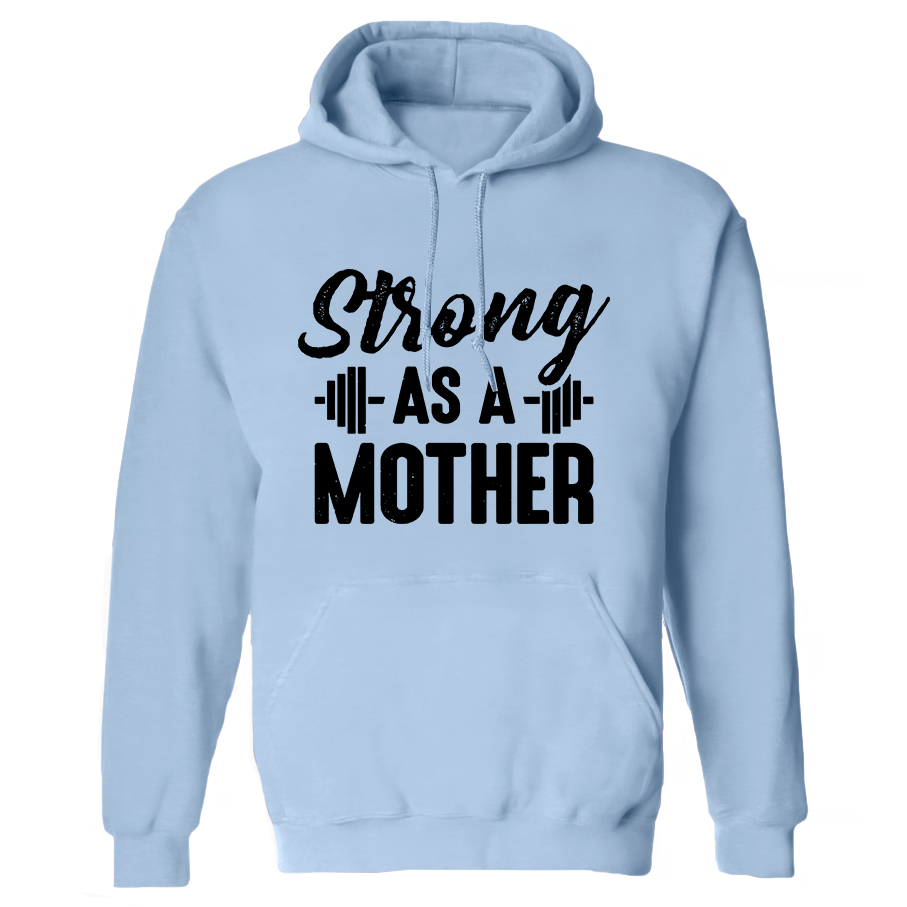 Strong As A Mother Printed Women's Hoodie with Drawstring Image - 3