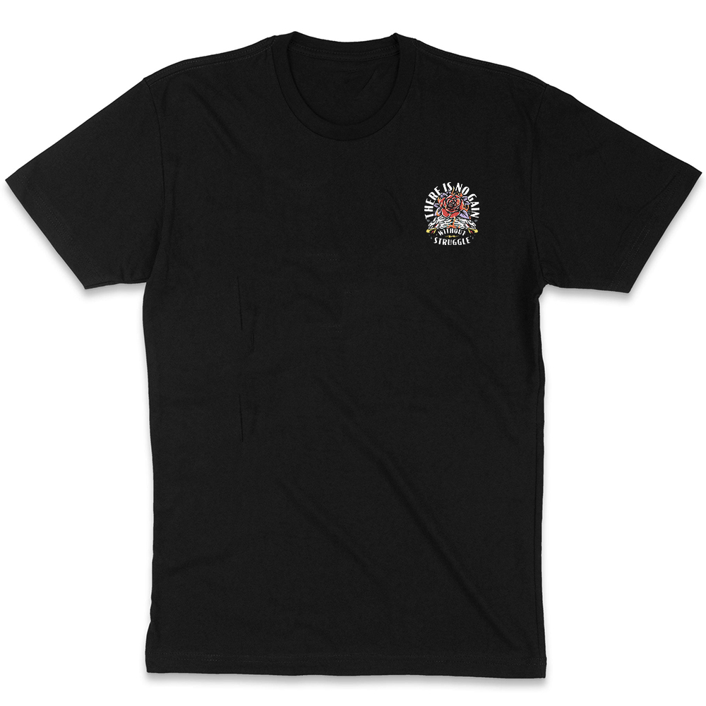 There Is No Gain Without Struggle Printed Women's T-shirt-traneing