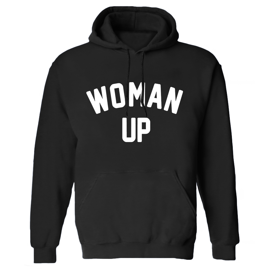 Woman Up Women's Hoodie with Drawstring-traneing