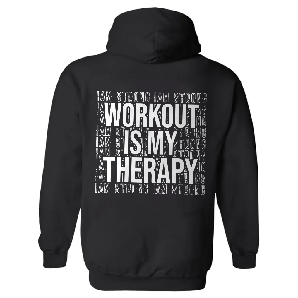 Workout Is My Therapy Women's Hoodie with Drawstring-traneing