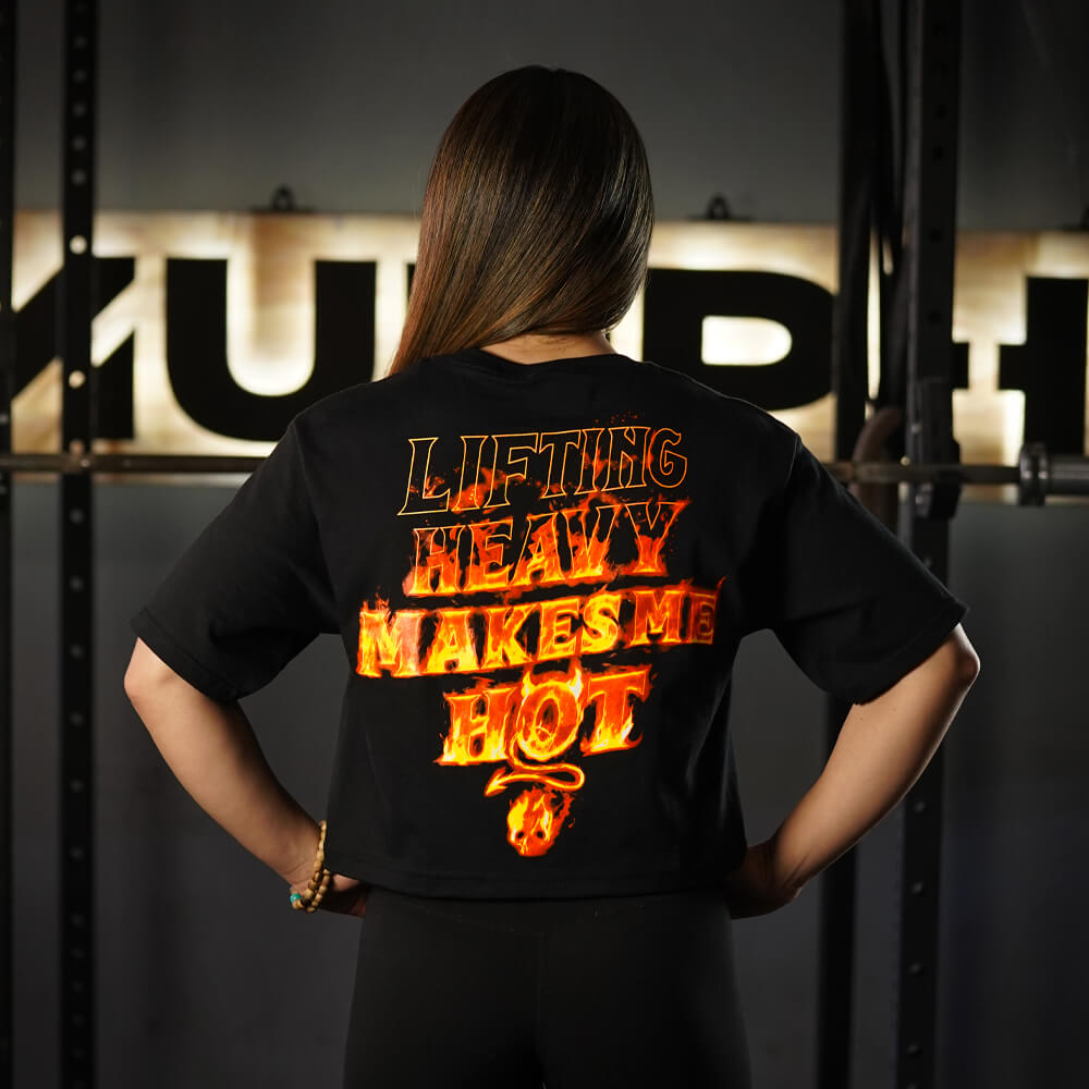 Lifting Heavy Makes Me Hot Printed Women's T-shirt-traneing