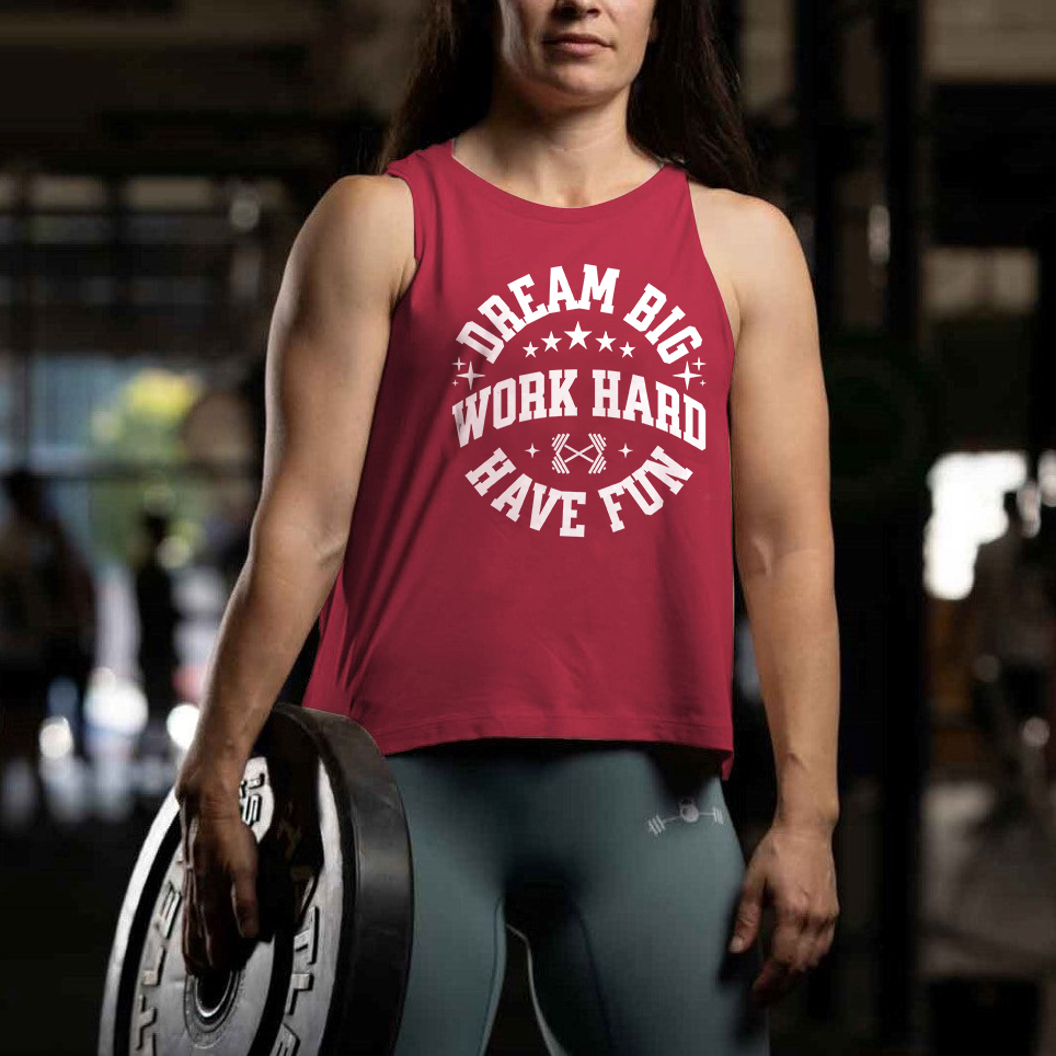 Dream Big Work Hard Have Fun Printed Women's Vest-traneing