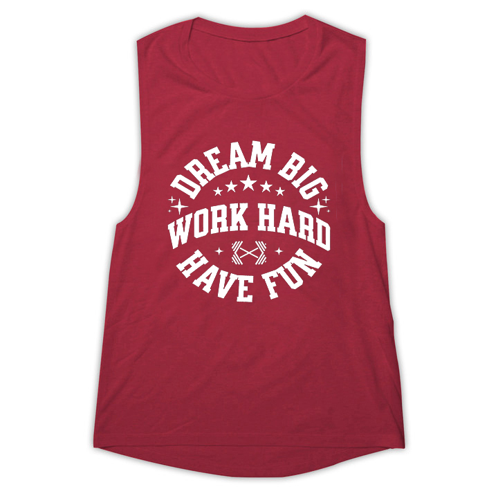 Dream Big Work Hard Have Fun Printed Women's Vest-traneing