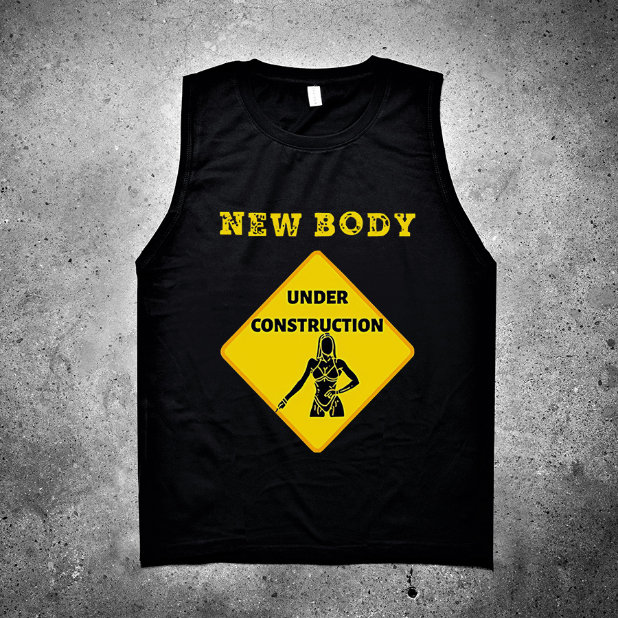 New Body Under Construction Printed Women's Vest-traneing