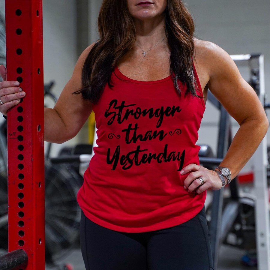 Stronger Than Yesterday  Printed Women's Tank Image - 1