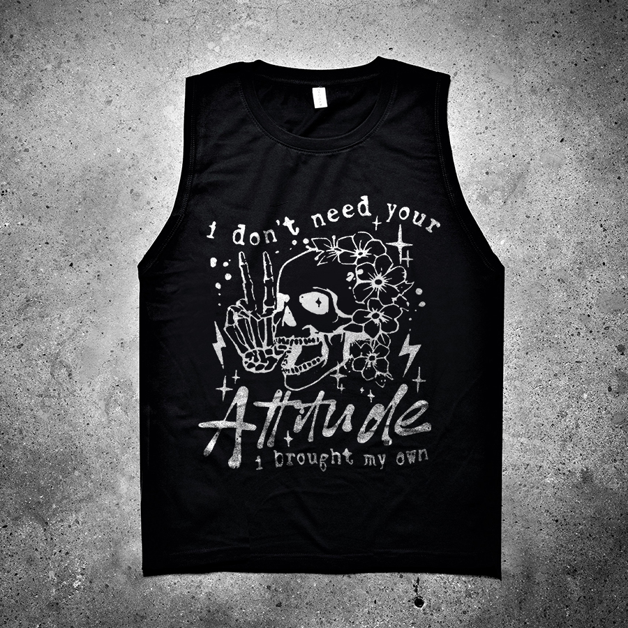 I Don't Need Your Attitude Printed Women's Vest-traneing