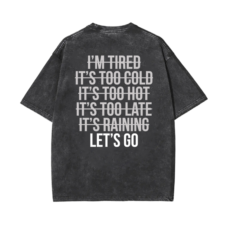 Let's Go Printed Men's Washed T-Shirt