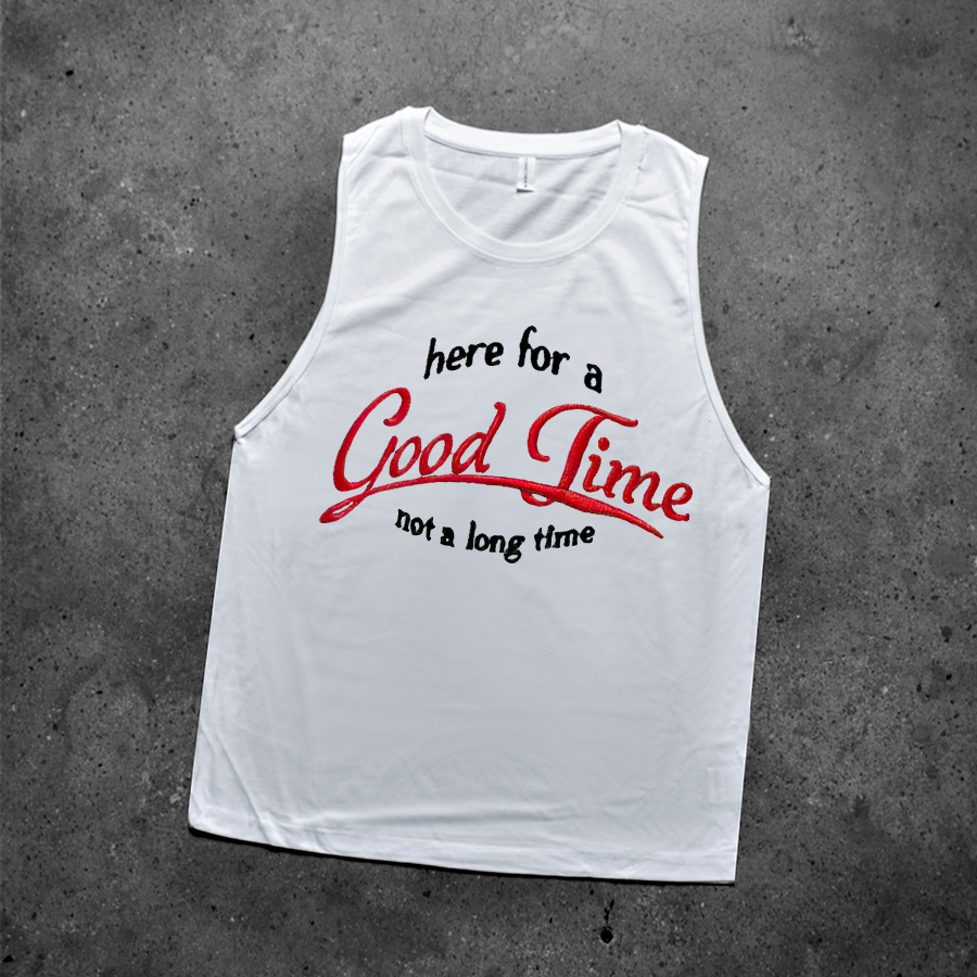 Here For A Good Time Not A Long Time Printed Women's Vest-traneing