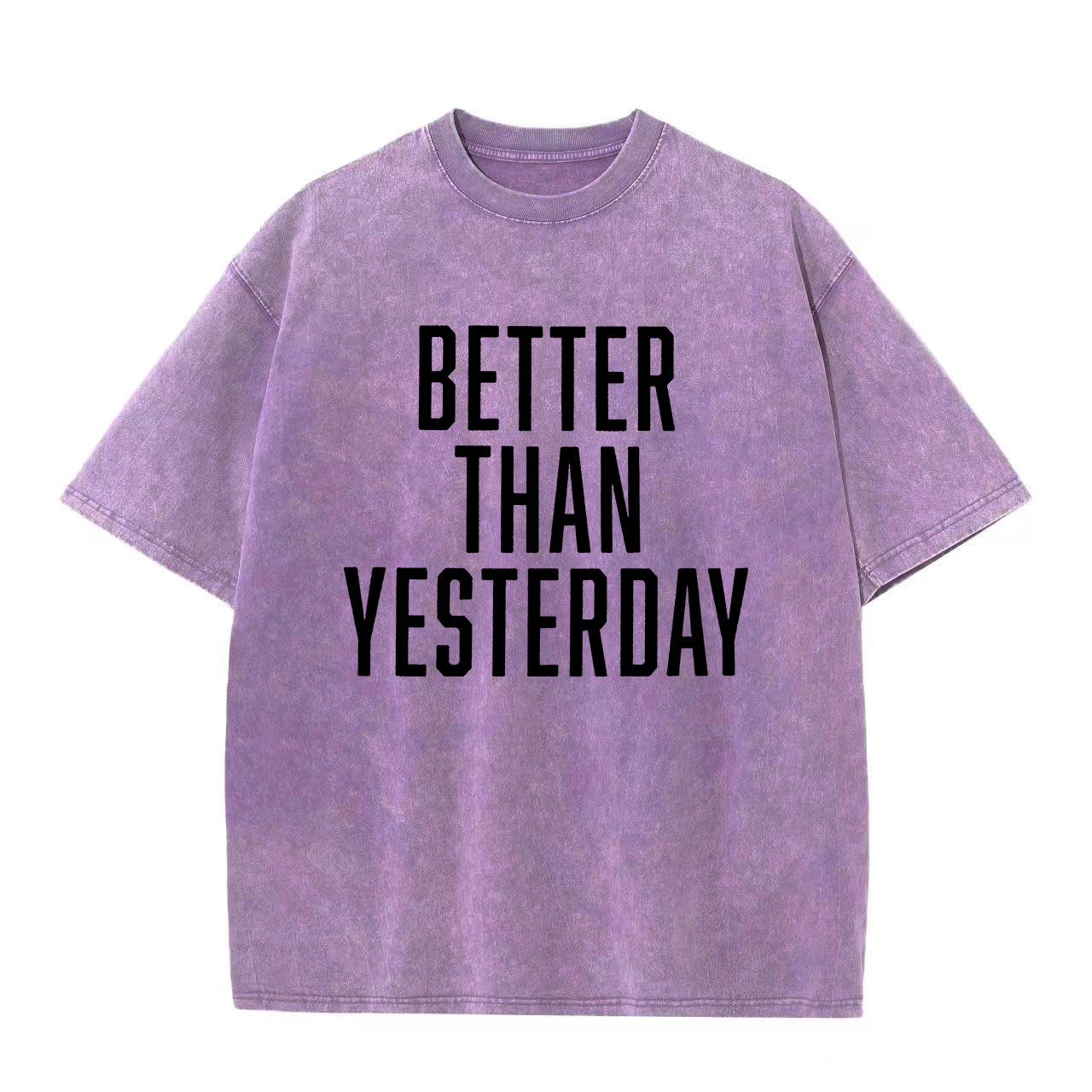 Better Than Yesterday Printed Oversize Washed T-Shirt-traneing