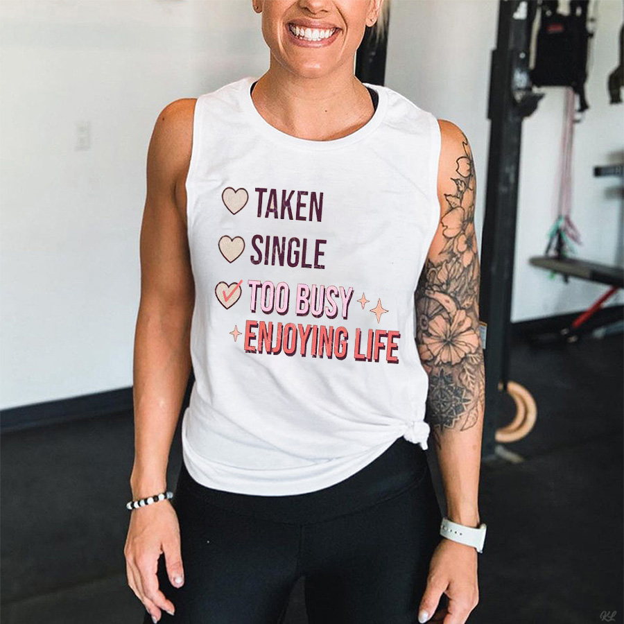 Too Busy Enjoying Life Printed Women's Vest-traneing