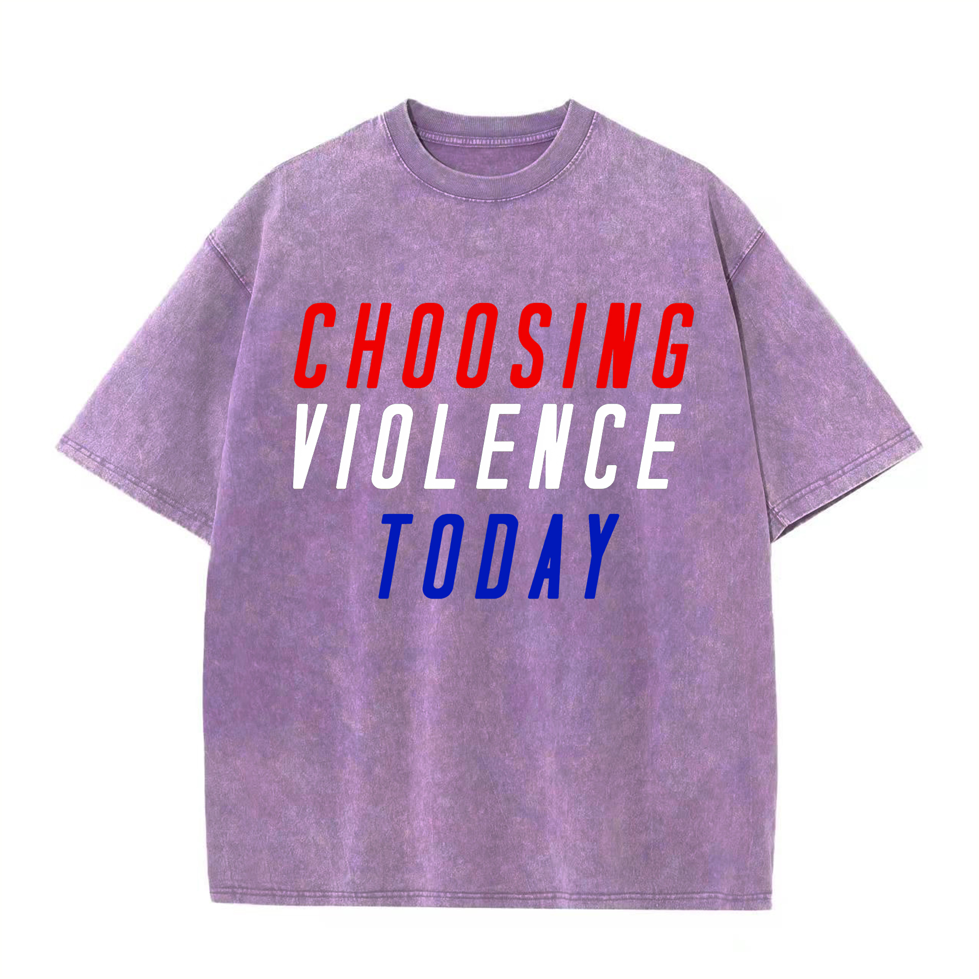 Choosing Violence Today Printed Oversize Washed T-Shirt-traneing