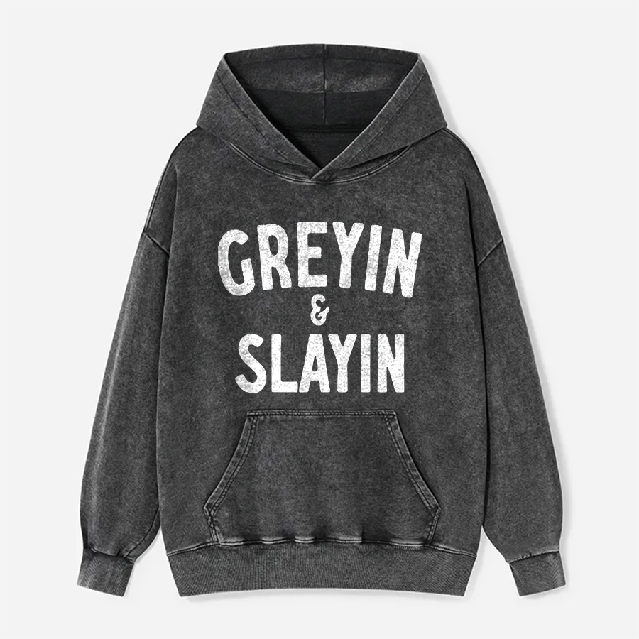 Greyin & Slayin Printed Washed Hoodie-traneing
