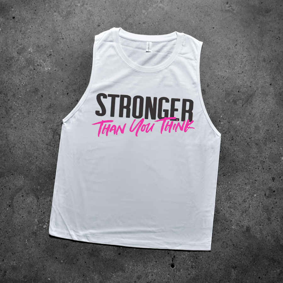 Stronger Than You Think Printed Women's Vest-traneing