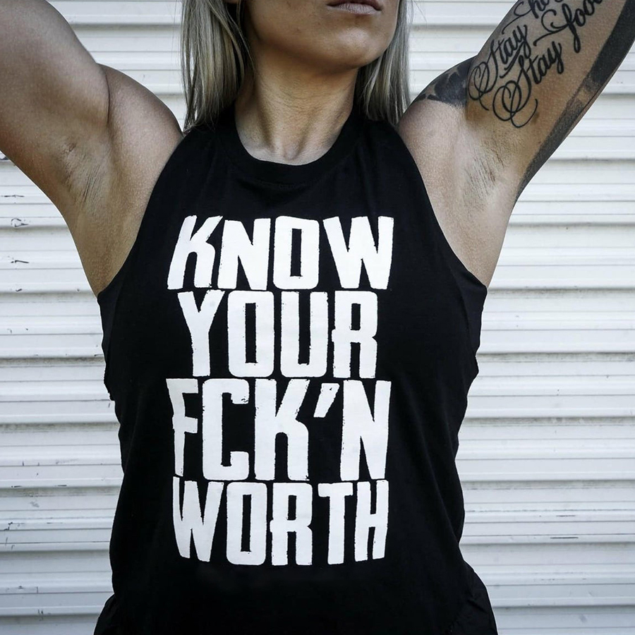 Know Your Fck'n Worth Printed Women's Crop Top