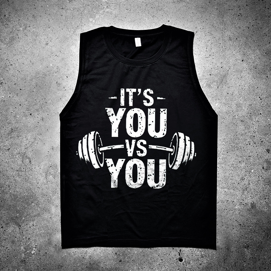 It's You Vs You Printed Women's Vest-traneing