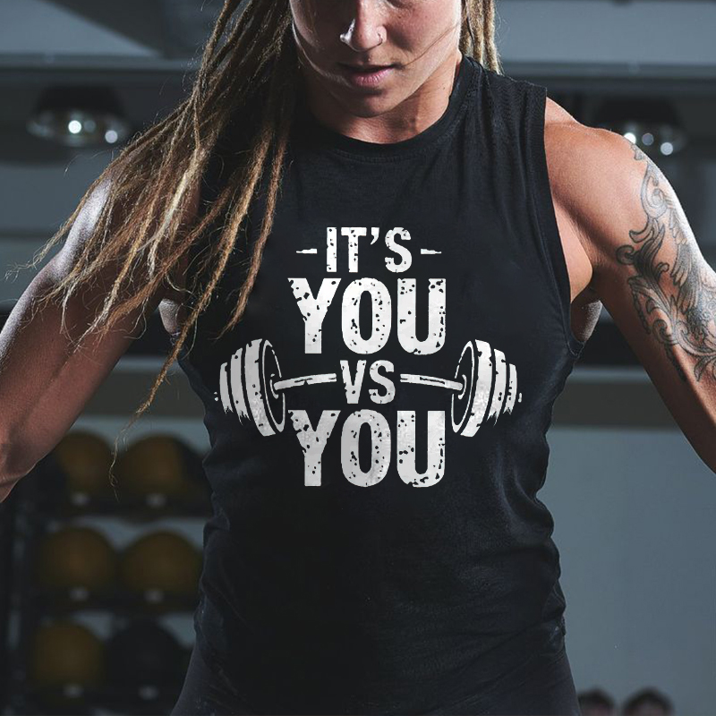 It's You Vs You Printed Women's Vest-traneing