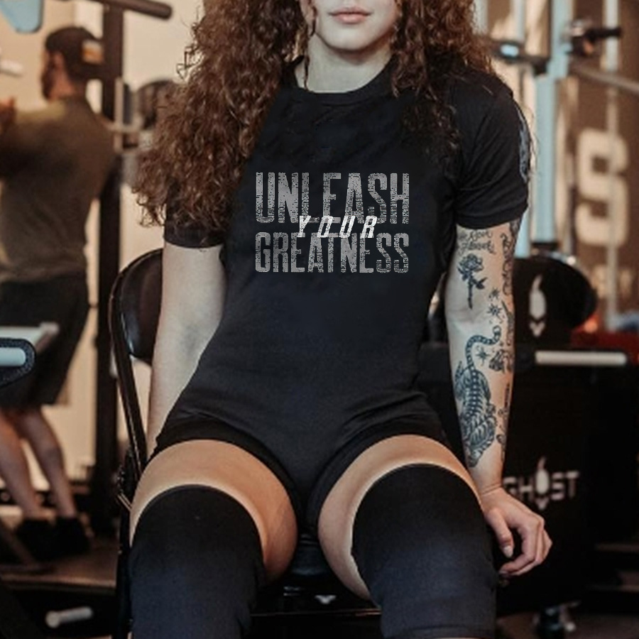 Unleash Your Greatness Printed Women's T-shirt -traneing